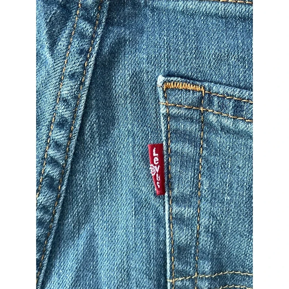 Levis Mens 30x30 (30x28) 514 Straight Fit Jeans Blue Stretch Denim Fade Whiskers